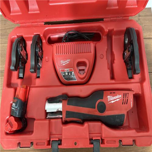 California AS-IS Milwaukee M12 Force Logic Press Tool Kit  Includes (2) Batteries  Charger & Hard Case