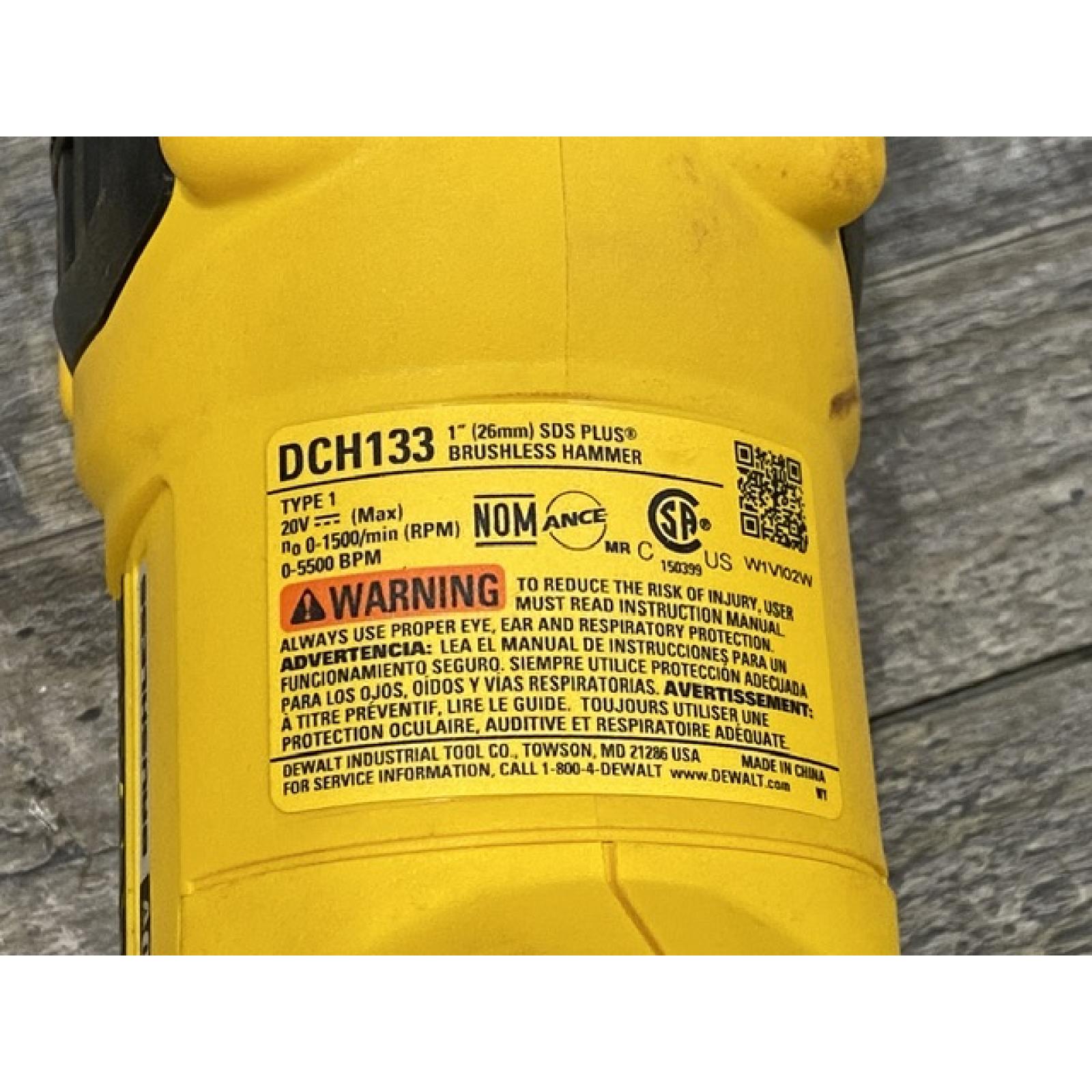 AS-IS DEWALT 20V MAX Cordless Brushless 1 in. SDS Plus D-Handle Concrete and Masonry Rotary Hammer (Tool Only)