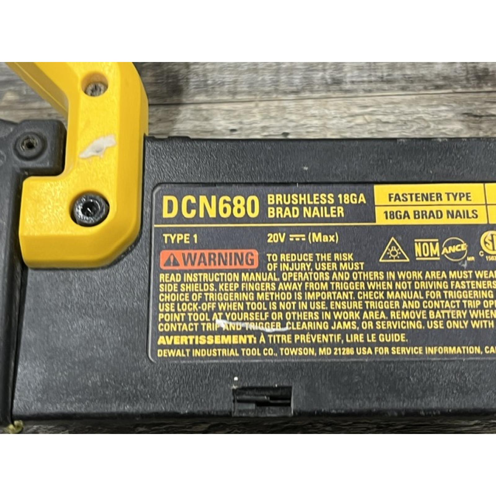 AS-IS DEWALT 20V MAX XR Lithium-Ion Electric Cordless 18-Gauge Brad Nailer (Tool Only)