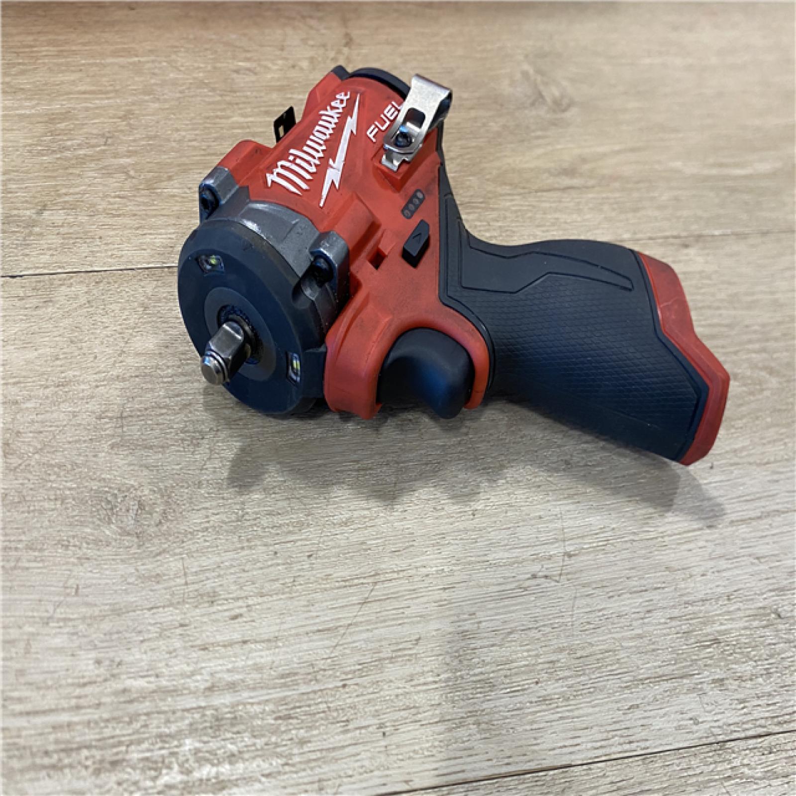 AS-IS Milwaukee FUEL 12V Li-Ion Brushless Cordless Stubby 3/8 in. Impact Wrench Kit