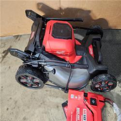 HOUSTON LOCATION - AS-IS Milwaukee M18 FUEL 2823-20 21 in. 18 V Battery Self-Propelled Lawn Mower W/ BATTERY CHARGER