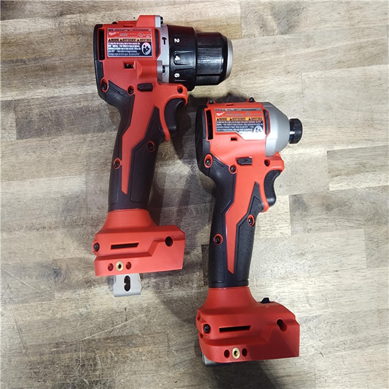 HOUSTON LOCATION - AS-IS M18 18-Volt Lithium-Ion Brushless Cordless Compact Hammer Drill/Impact Combo Kit (2-Tool) with (2) Batteries, Bag