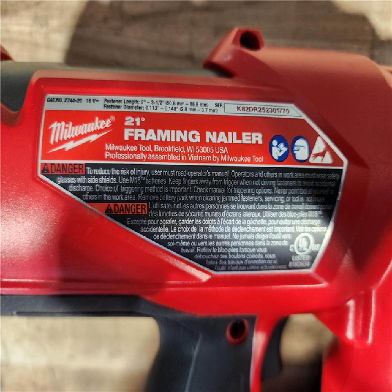 HOUSTON LOCATION - AS-IS Milwaukee FUEL 3-1/2 in. 18-Volt 21-Degree Lithium-Ion Brushless Cordless Framing Nailer (Tool-Only)