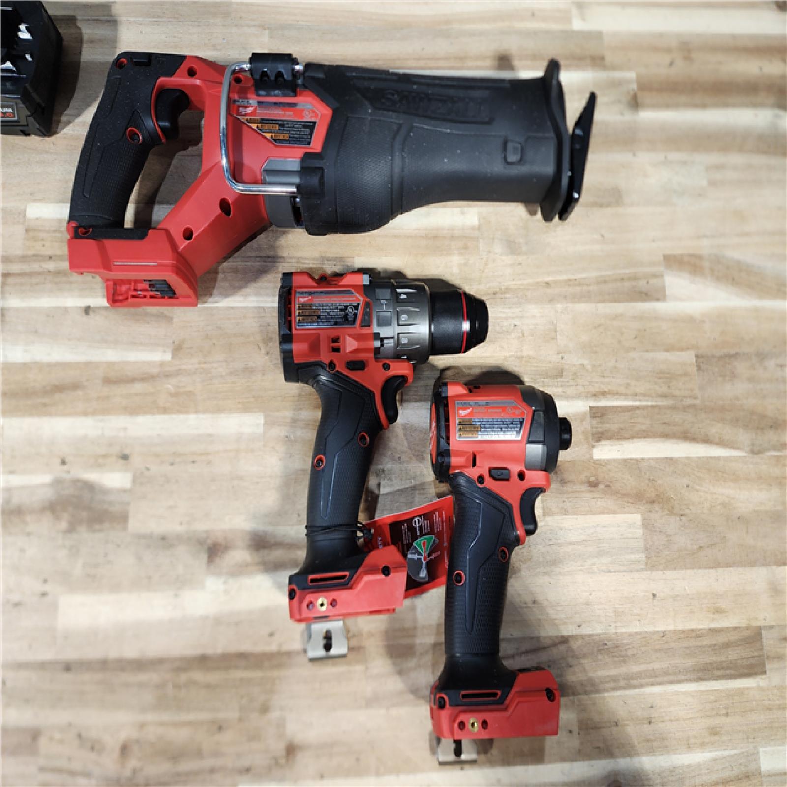 HOUSTON LOCATION - AS-IS M18 FUEL 18V Lithium-Ion Brushless Cordless Combo Kit (3-Tool) with Two 5.0 Ah Batteries  1 Charger 1 Tool Bag