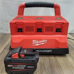 AS-IS Milwaukee M18 18V Lithium-Ion REDLITHIUM FORGE Starter Kit  12.0 Ah Battery  6-Port Rapid Charger