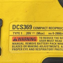 AS-IS DEWALT Atomic 20-Volt Maximum Cordless Brushless Compact Reciprocating Saw Kit