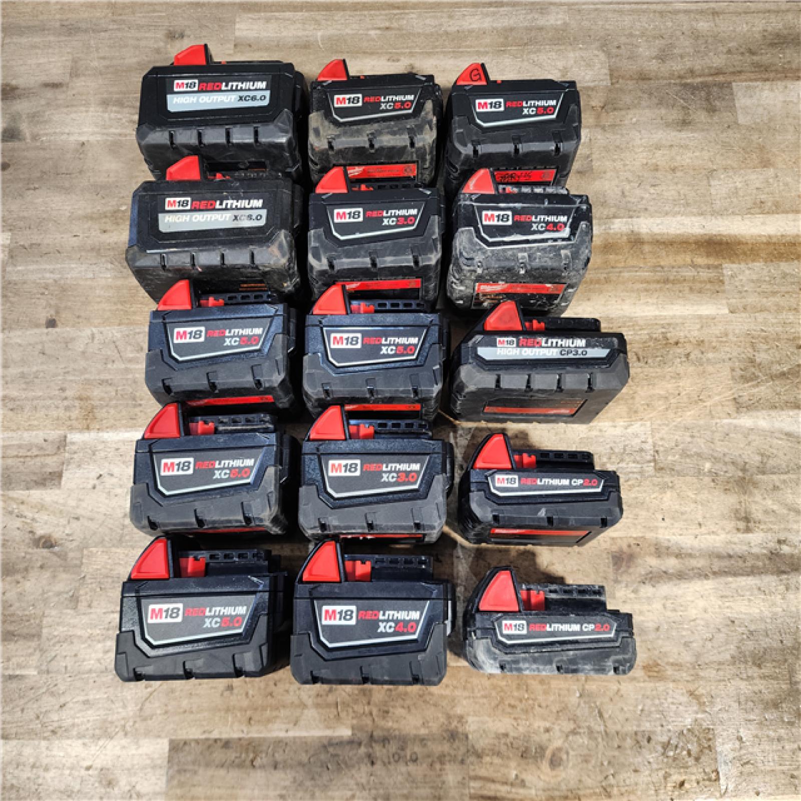 HOUSTON LOCATION - AS-IS MILWAUKEE BATTERY PACK QTY - 15