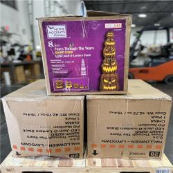 DALLAS LOCATION - Home Accents Holiday 8.5 ft. Giant-Sized LED Jack-O-Lanterns Stack PALLET -(3 UNITS)