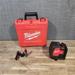 HOUSTON LOCATION - AS-IS Milwaukee 100 ft. REDLITHIUM Lithium-Ion USB Green Rechargeable Cross Line Laser Level with Charger