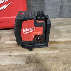 HOUSTON LOCATION - AS-IS Milwaukee-3522-21 Green Beam Laser Cross Line Plumb Point Rechargeable USB Kit
