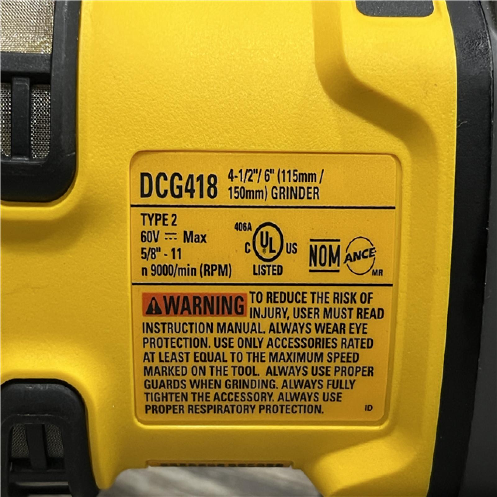 AS-IS DEWALT FLEXVOLT 60V MAX Cordless Brushless 4.5 in. to 6 in. Small Angle Grinder with Kickback Brake (Tool Only)