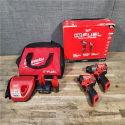 HOUSTON LOCATION - AS-IS Milwaukee FUEL 12-Volt Lithium-Ion Brushless Cordless Hammer Drill and Impact Driver Combo Kit