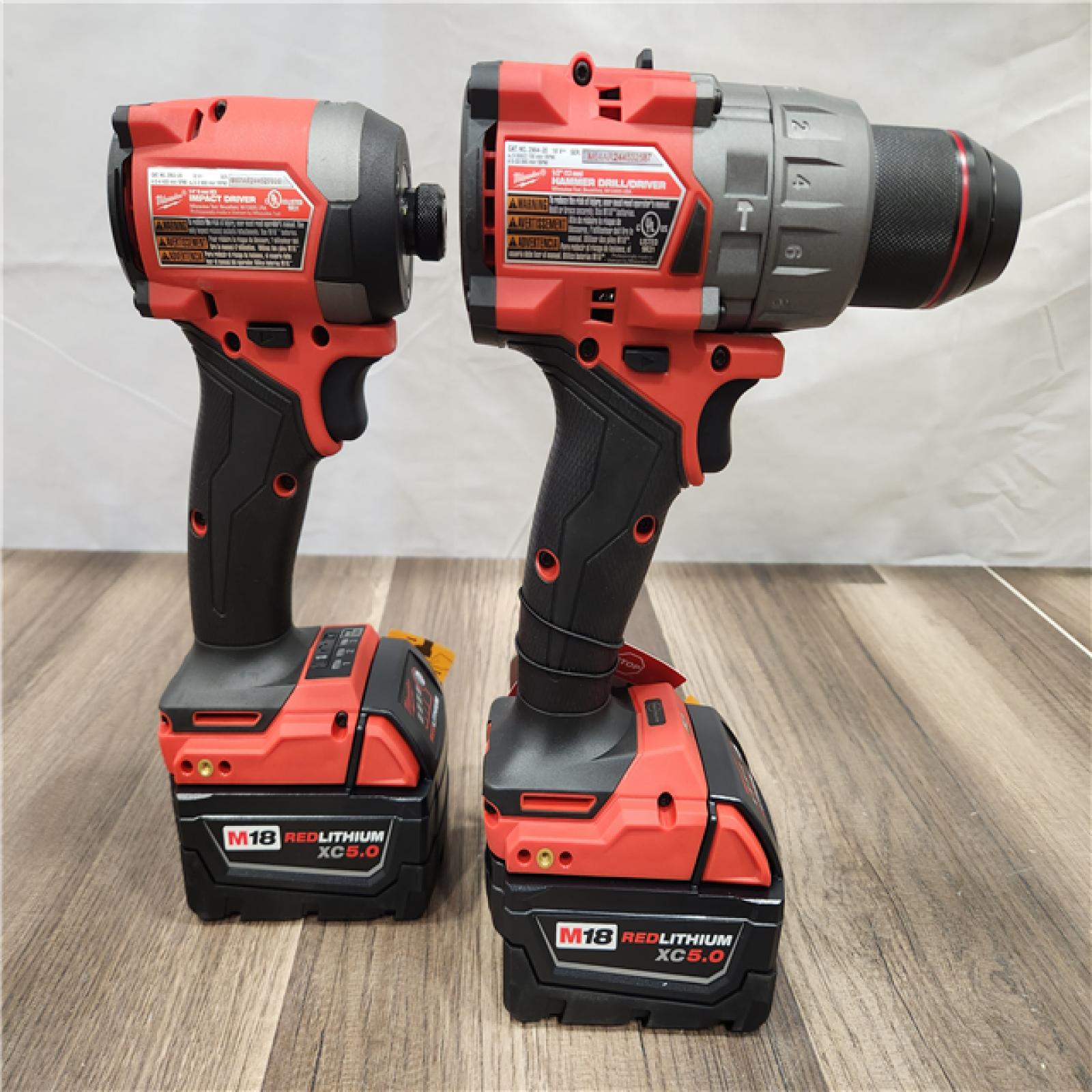 AS-IS- MILWAUKEE FUEL 18V Lithium-Ion Brushless Cordless Hammer Drill and Impact Driver Combo Kit