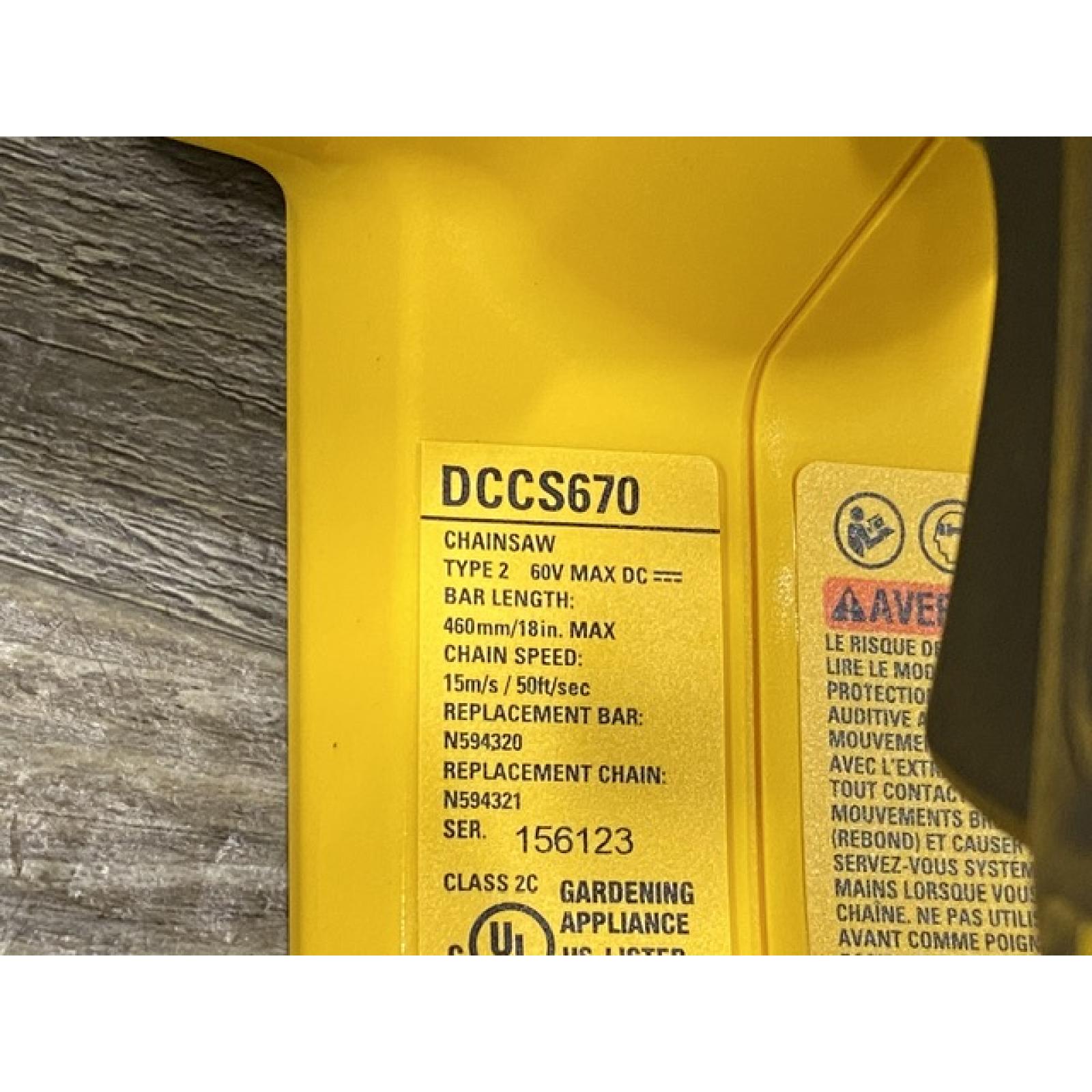 AS-IS DEWALT FLEXVOLT 60V MAX 16in. Brushless Cordless Battery Powered Chainsaw (Tool Only)