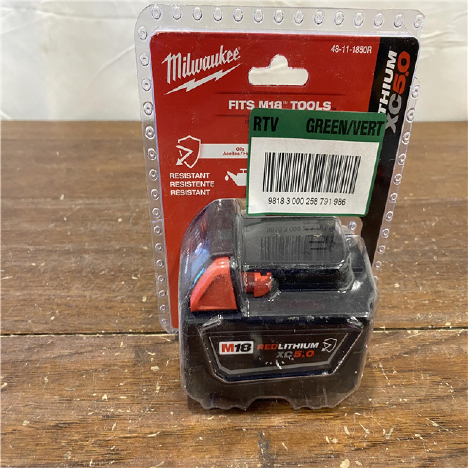 AS-IS Milwaukee 48-11-1850R M18 18V REDLITHIUM XC5.0 Oil Resistant Battery