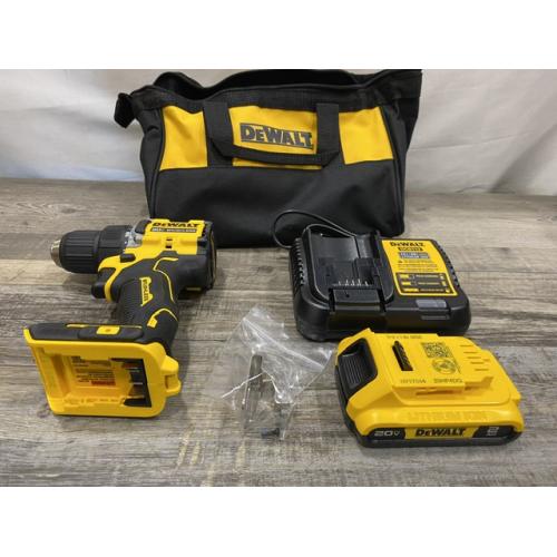 AS-IS DEWALT Atomic 20V Lithium-Ion Cordless Compact 1/2 in. Drill/Driver Kit