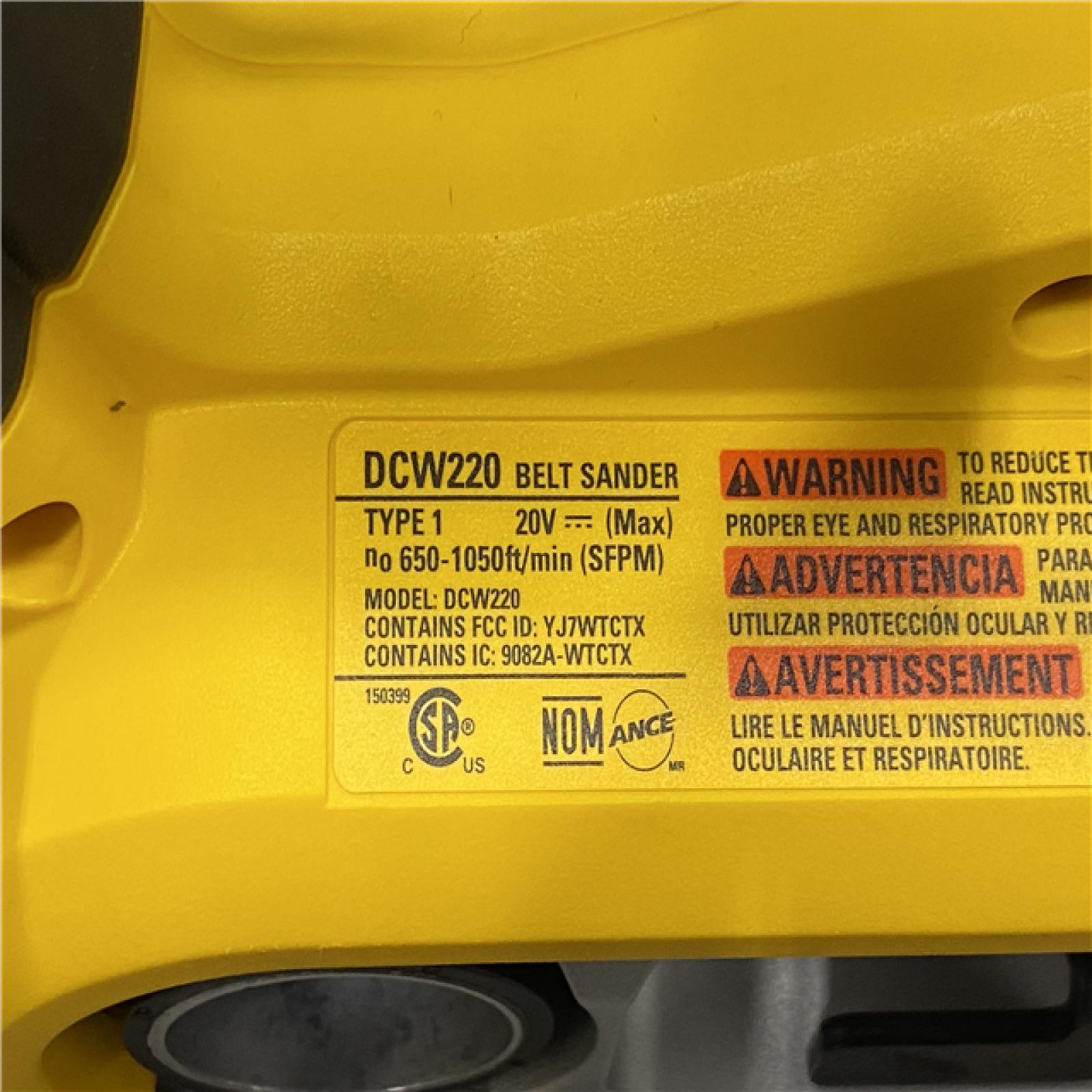 AS-IS DEWALT 20V MAX* XR Brushless Cordless Belt Sander (Tool-Only)