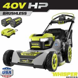NEW- 40V HP Brushless Whisper Series 21 Walk Behind Self-Propelled All Wheel Drive Lawn Mower-(2) 6.0 Ah Batteries & Charger