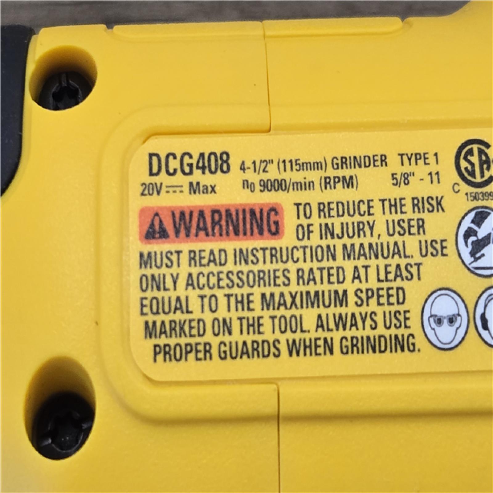 AS-IS DEWALT 20V MAX Cordless 4-1/2 in. Angle Grinder (Tool Only)