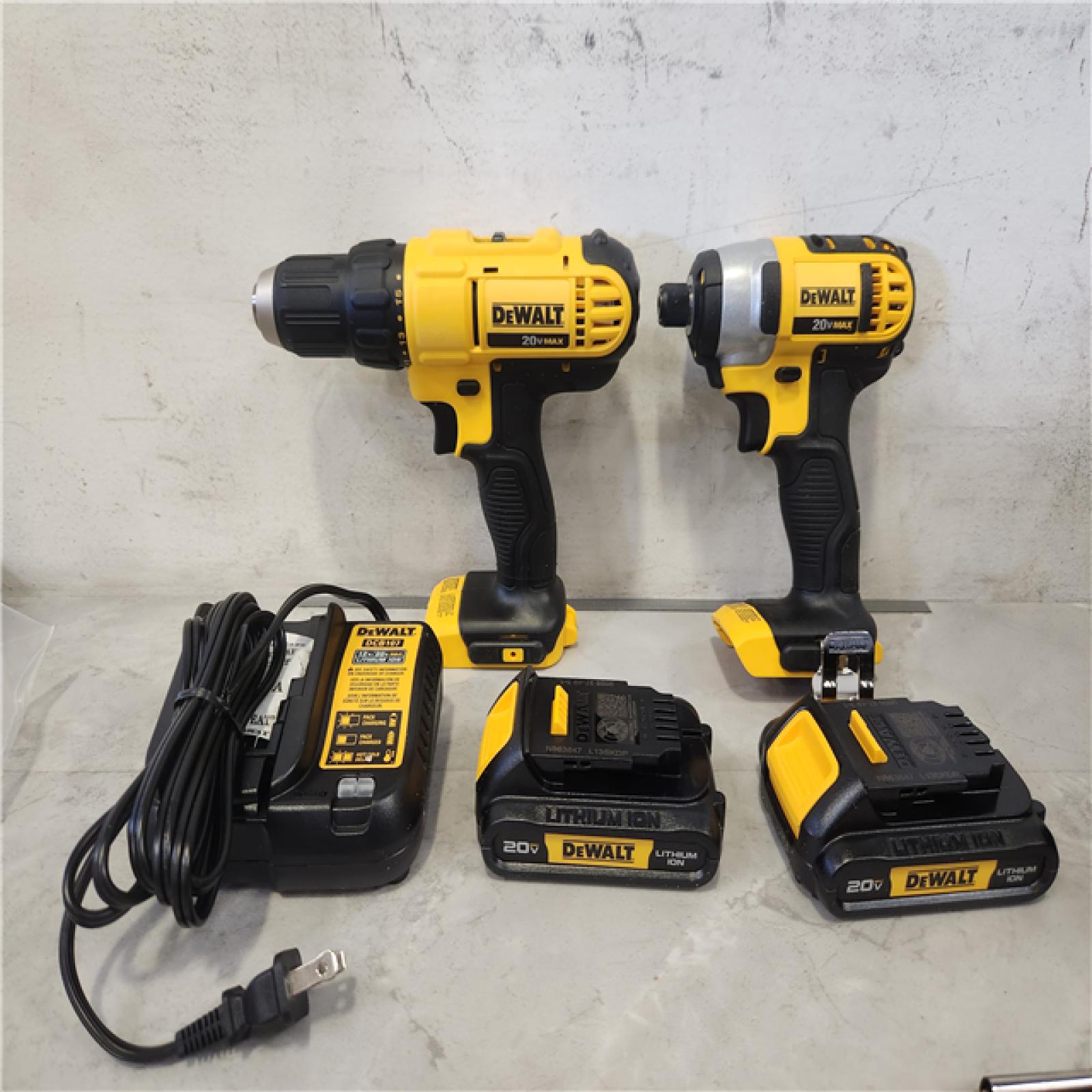 Phoenix NEW DEWALT 20V MAX Cordless Drill/Impact 2 Tool Combo Kit with (2) 20V 1.3Ah Batteries  Charger  and Bag