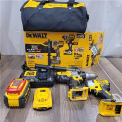AS-IS DEWALT 20V MAX Cordless Brushless Hammer Drill/Driver 2 Tool Combo Kit with FLEXVOLT ADVANTAGE