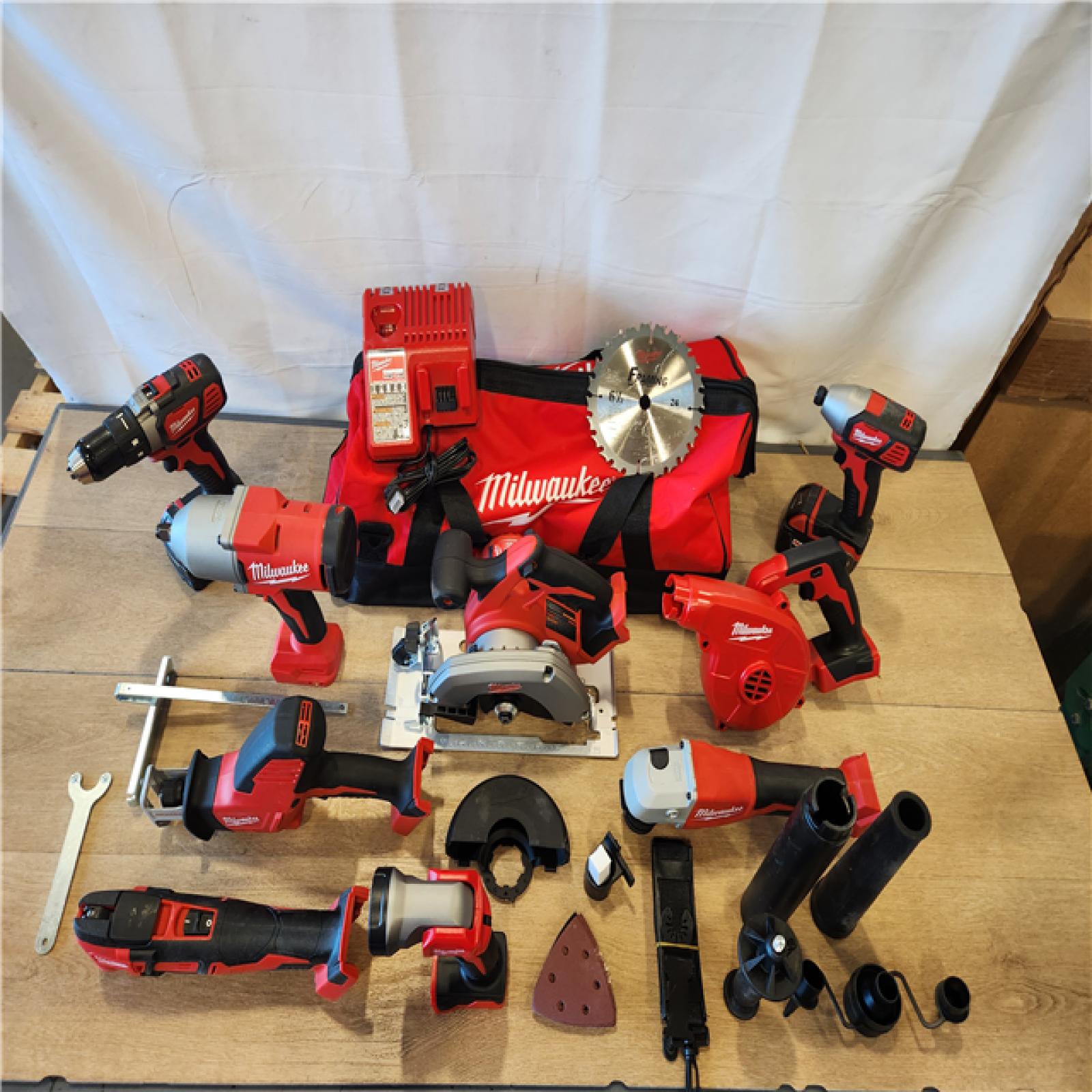 AS-IS- Milwaukee 18-Volt Lithium-Ion Cordless (9-Tool) Combo Kit