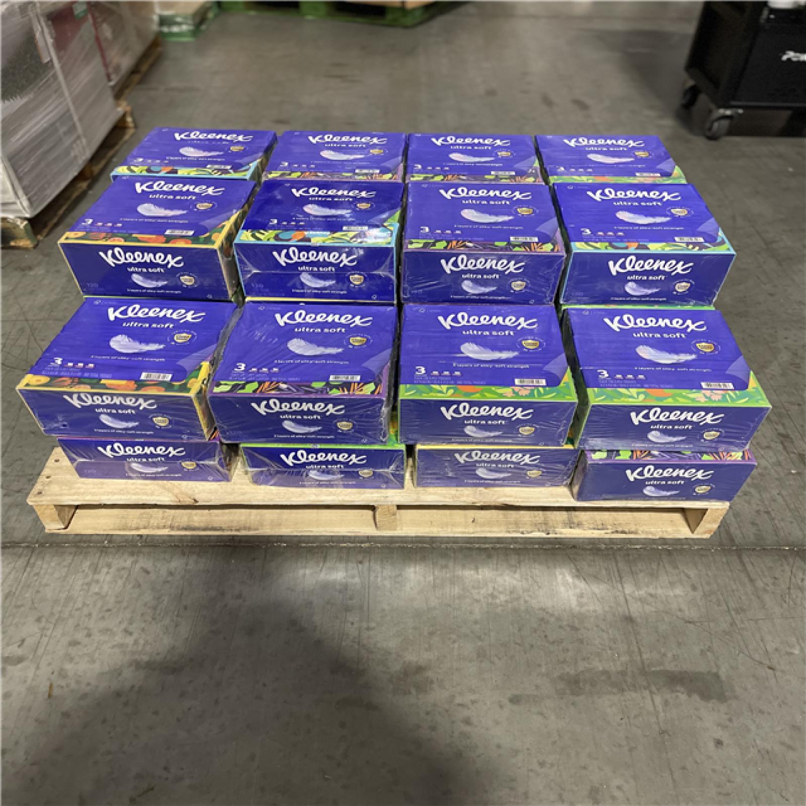 DALLAS LOCATION- KLEENEX ULTRA SOFT 120 3-PLY TISSUES PALLET (120 UNITS)