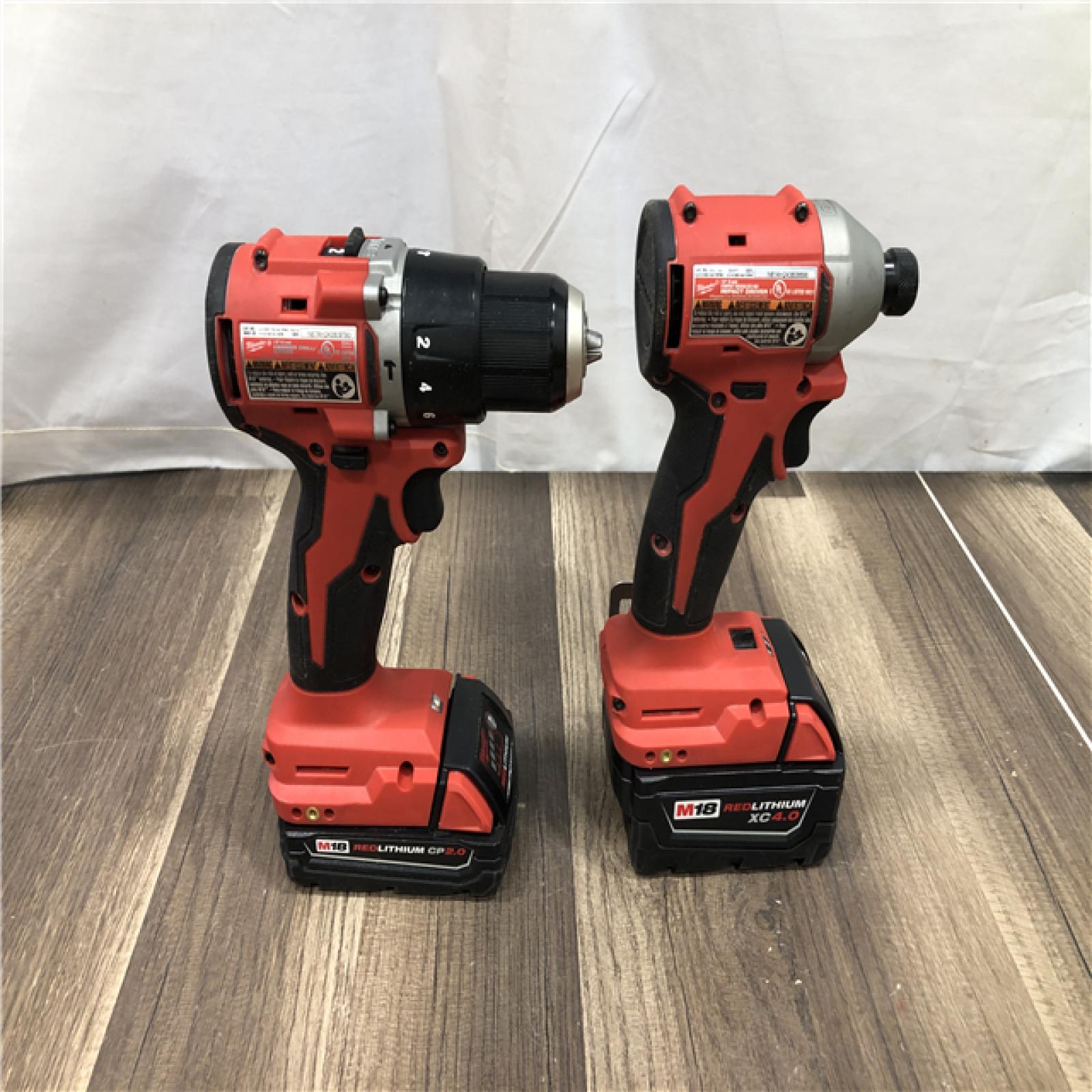 AS-IS Milwaukee 18-Volt Lithium-Ion Brushless Cordless Compact Hammer Drill/Impact Combo Kit