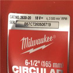 AS-IS Milwaukee 18V Lithium-Ion Cordless 6-1/2 in. Circular Saw (Tool-Only)