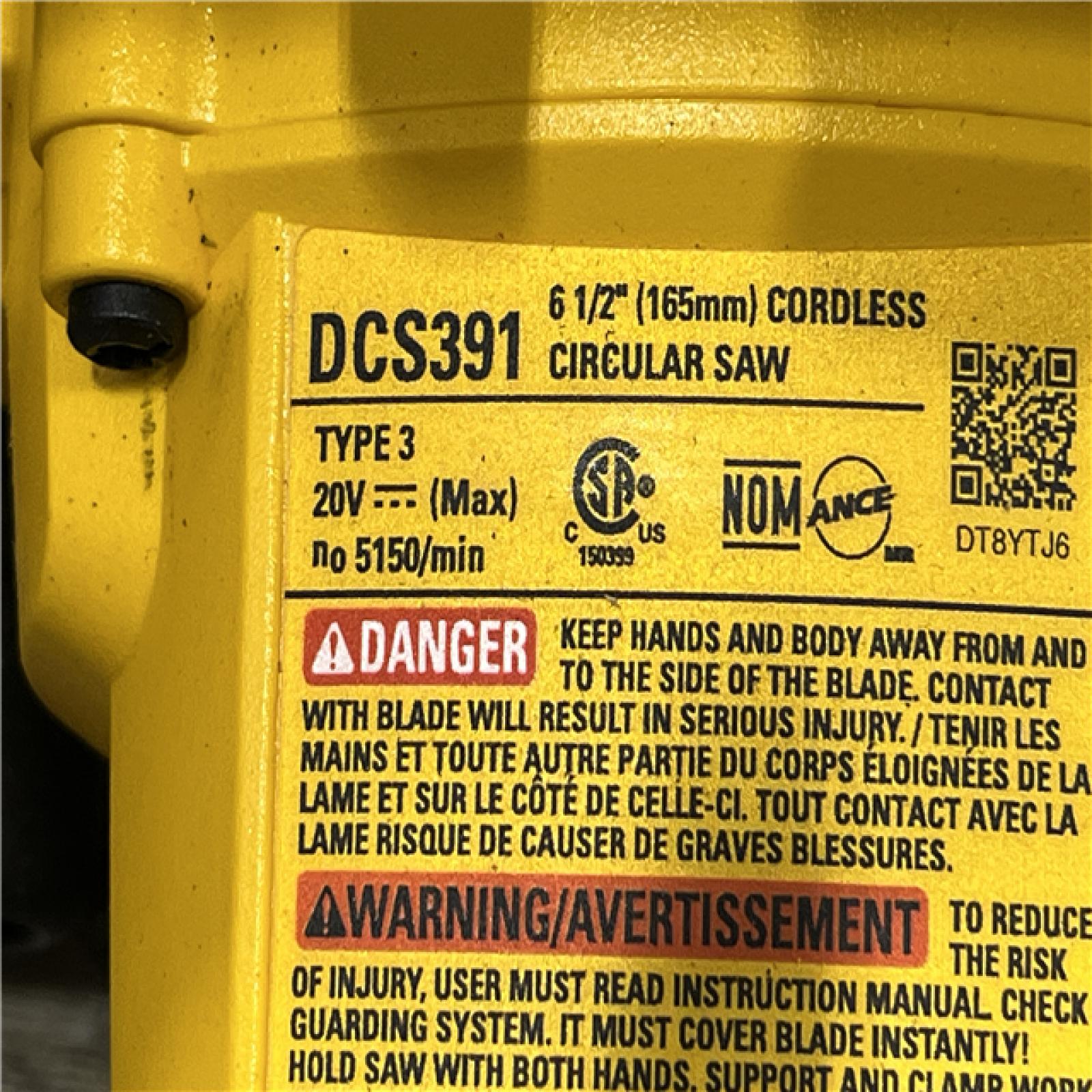 AS-IS DEWALT 20-Volt MAX Lithium-Ion Cordless 6-1/2 in. Circular Saw (Tool-Only)