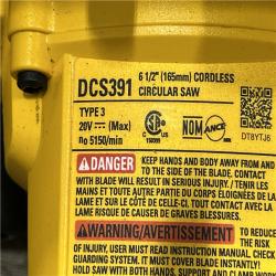 AS-IS DEWALT 20-Volt MAX Lithium-Ion Cordless 6-1/2 in. Circular Saw (Tool-Only)
