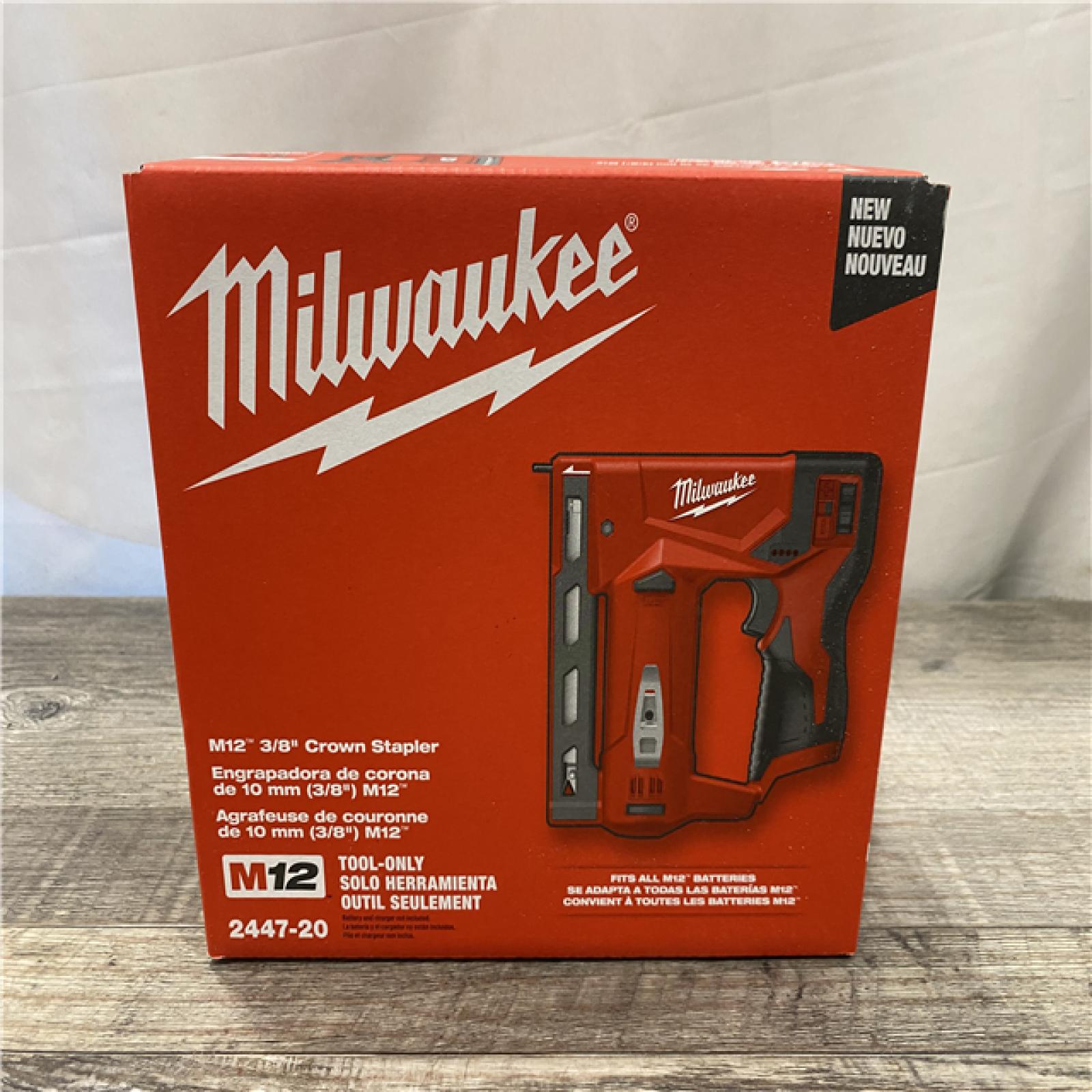 NEW - Milwaukee 12-Volt Lithium-Ion Cordless 3/8 in. Crown Stapler (Tool-Only)