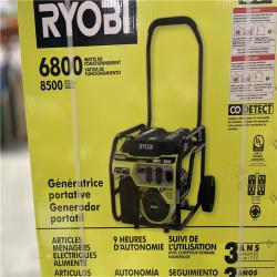 DALLAS LOCATION- NEW!- RYOBI 6800-Watt Recoil Start UL Gasoline Powered Portable Generator with CO Detect Shutdown Sensor