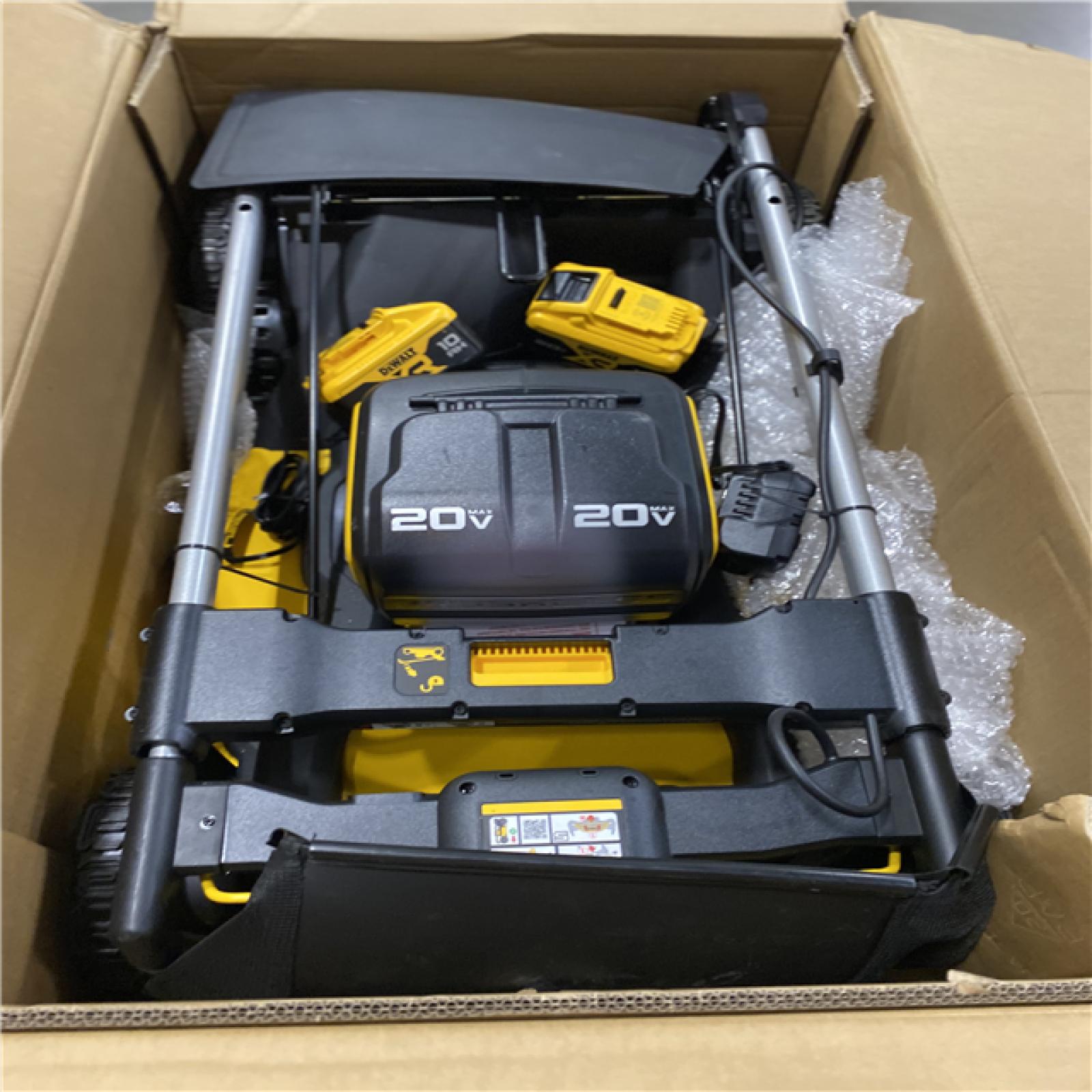 As-Is- DEWALT-2x20V MAX 21 in. Cordless Battery Powered Push Lawn Mower Kit with (2) 10 Ah Batteries and Chargers