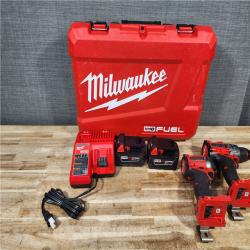 HOUSTON LOCATION - AS - IS Milwaukee FUEL 18V Lithium-Ion Brushless Cordless Hammer Drill and Impact Driver Combo Kit
