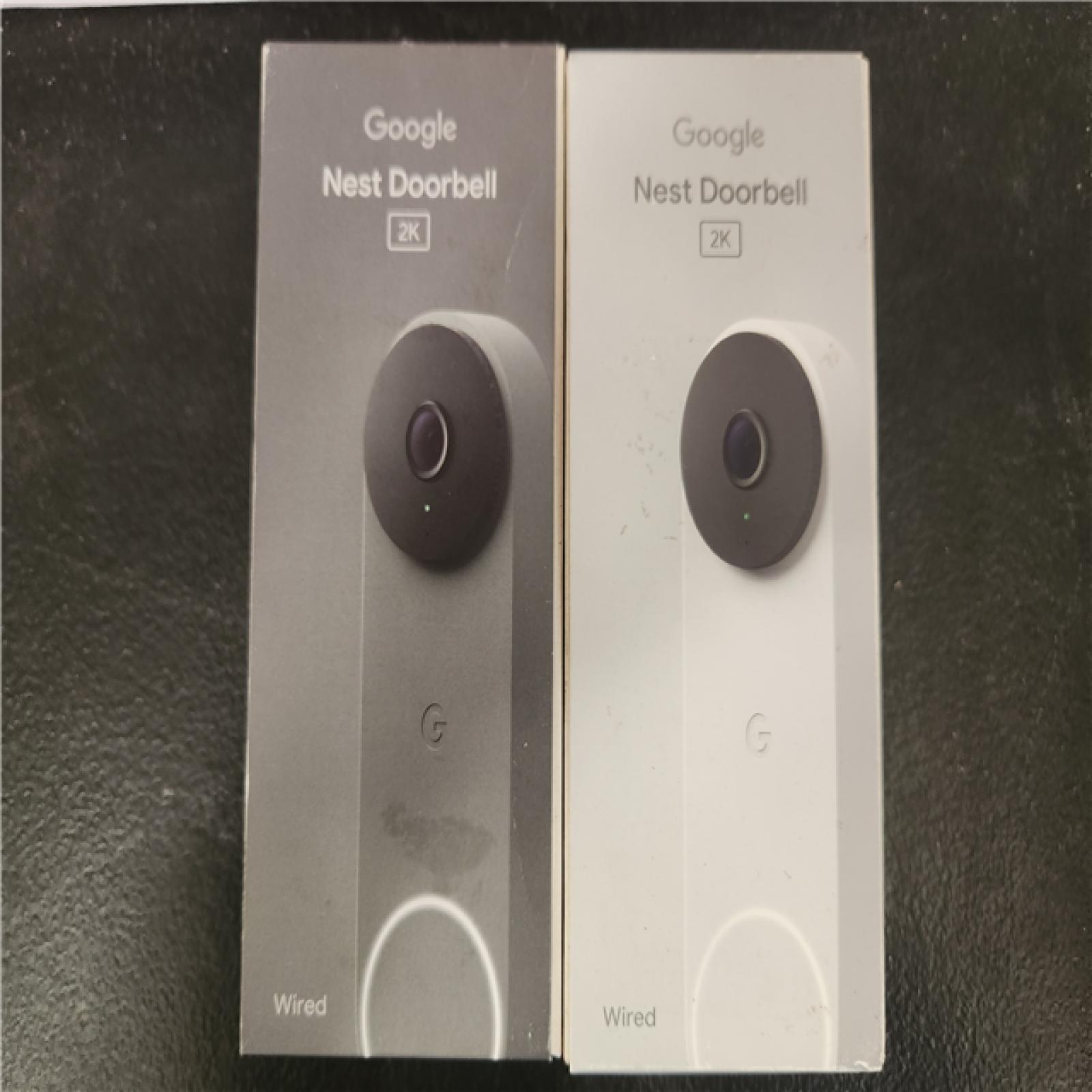 Phoenix AS-IS Google Nest Doorbell (Wired  3rd Gen) - Smart Wi-Fi Video Doorbell Camera (2-Pack)