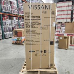 DALLAS LOCATION - Vissani 18.1 cu. ft. Top Freezer Refrigerator with Adjustable Glass Shelving in White  Garage Ready