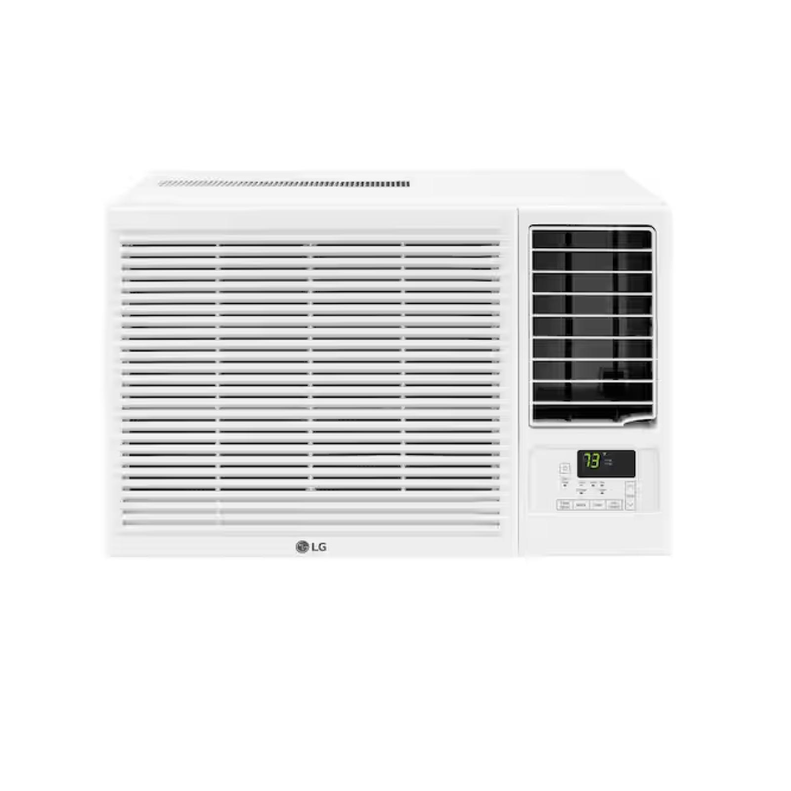 DALLAS LOCATION - LG 18,000 BTU 230V Window Air Conditioner Cools 1000 Sq. Ft. with Heater, Remote and Dehumidifier in White