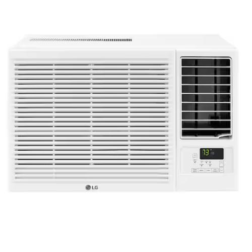 DALLAS LOCATION - LG 18,000 BTU 230V Window Air Conditioner Cools 1000 Sq. Ft. with Heater, Remote and Dehumidifier in White