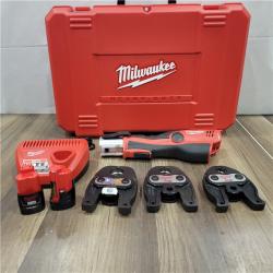 AS-IS Milwaukee M12 12-Volt Lithium-Ion Force Logic Cordless Press Tool Kit (3 Jaws Included) with Two 1.5 Ah Battery and Hard Case
