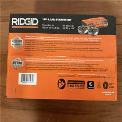 California NEW/Sealed Box Ridgid 18V 4.0 Ah Starter kit, includes (2) Batteries & Charger