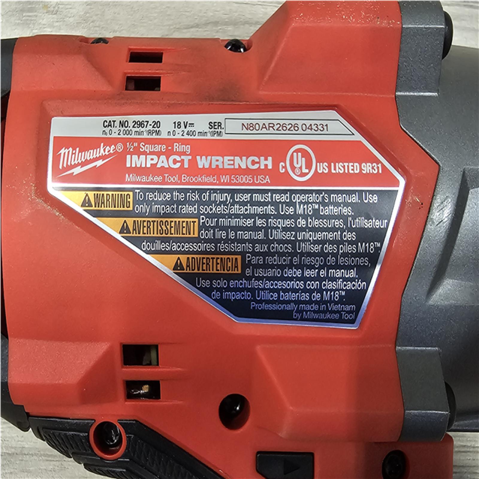 AS-IS Milwaukee FUEL 18V Lithium-Ion Brushless Cordless 1/2 in. Impact Wrench with Friction Ring (Tool-Only)