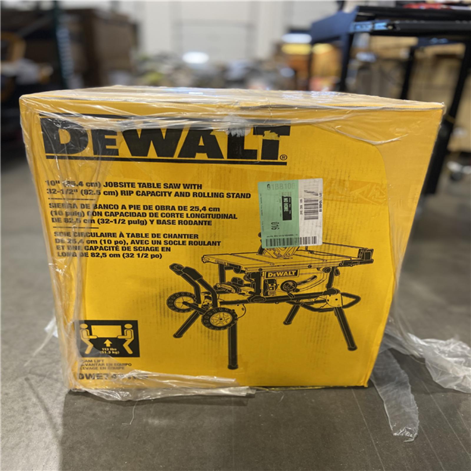 NEW! - DEWALT 15 Amp Corded 10 in. Job Site Table Saw with Rolling Stand