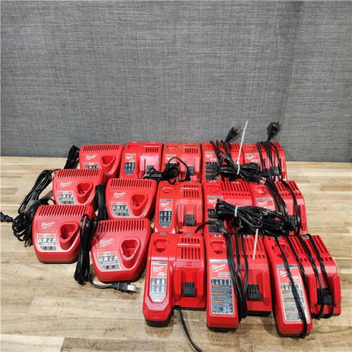 HOUSTON LOCATION - AS-IS MILWAUKEE BATTERY CHARGER PACK QTY - 15