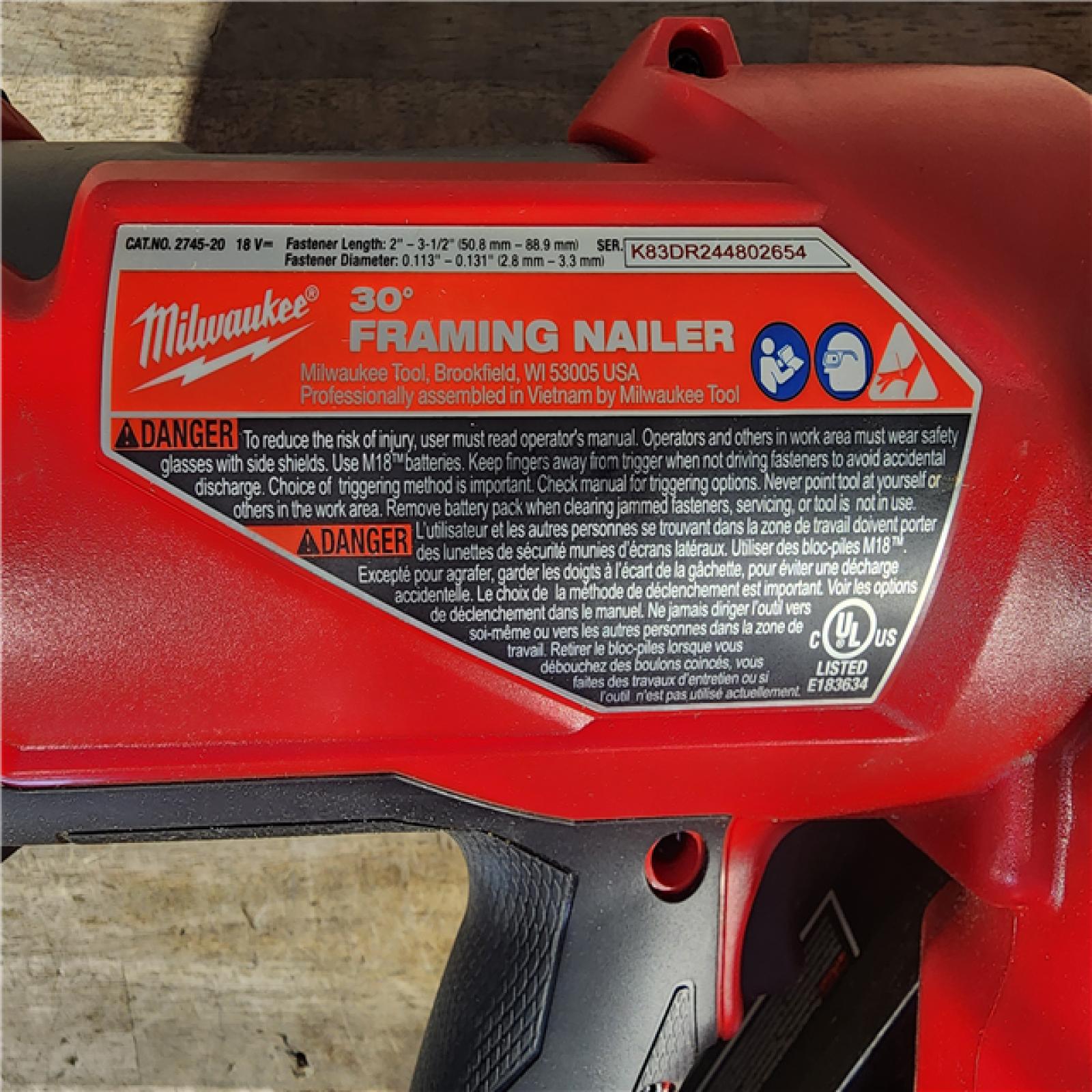 HOUSTON LOCATION - AS-IS M18 FUEL 3-1/2 in. 18-Volt 30-Degree Lithium-Ion Brushless Cordless Framing Nailer (Tool-Only)