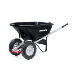 Phoenix Husky 6 cu. ft. Dual-Wheel  Poly Wheelbarrow with 8 in. Flat-Free Tires Pallet (8-Wheelbarrows)