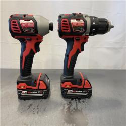 AS-IS - Milwaukee M18 18V Lithium-Ion Cordless Drill Driver/Impact Driver (2 Tool) Combo Kit