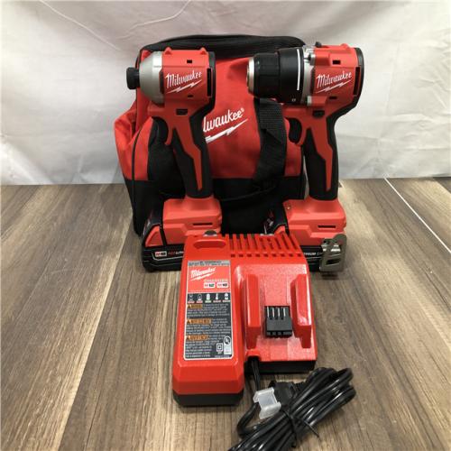 AS-IS Milwaukee 18V Lithium-Ion Brushless Cordless Compact Drill/Impact Combo Kit
