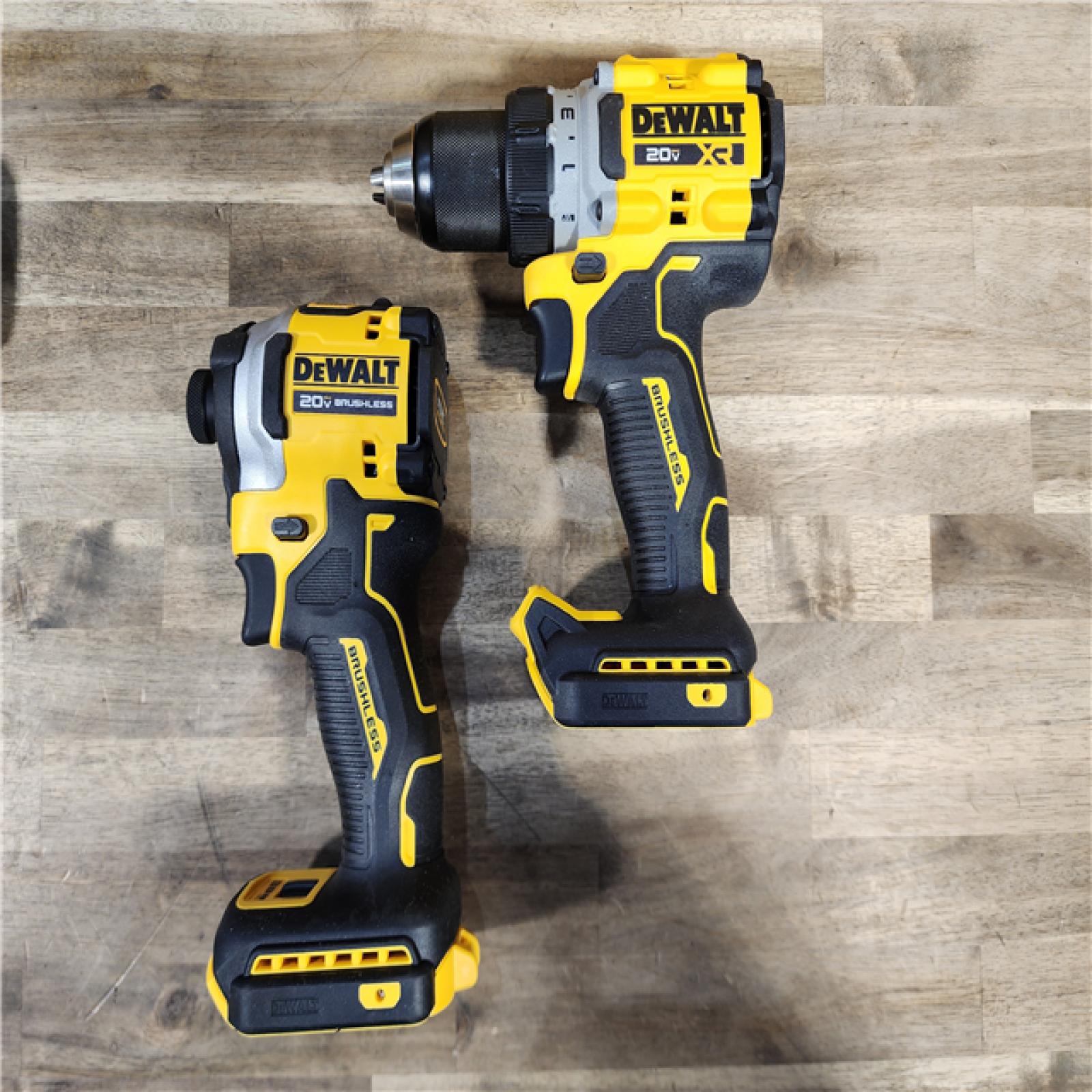 HOUSTON LOCATION - AS-IS DEWALT 20V MAX XR Cordless Drill/Driver, ATOMIC Impact Driver 2 Tool Combo Kit, (2) 2.0Ah Batteries, Charger, and Bag