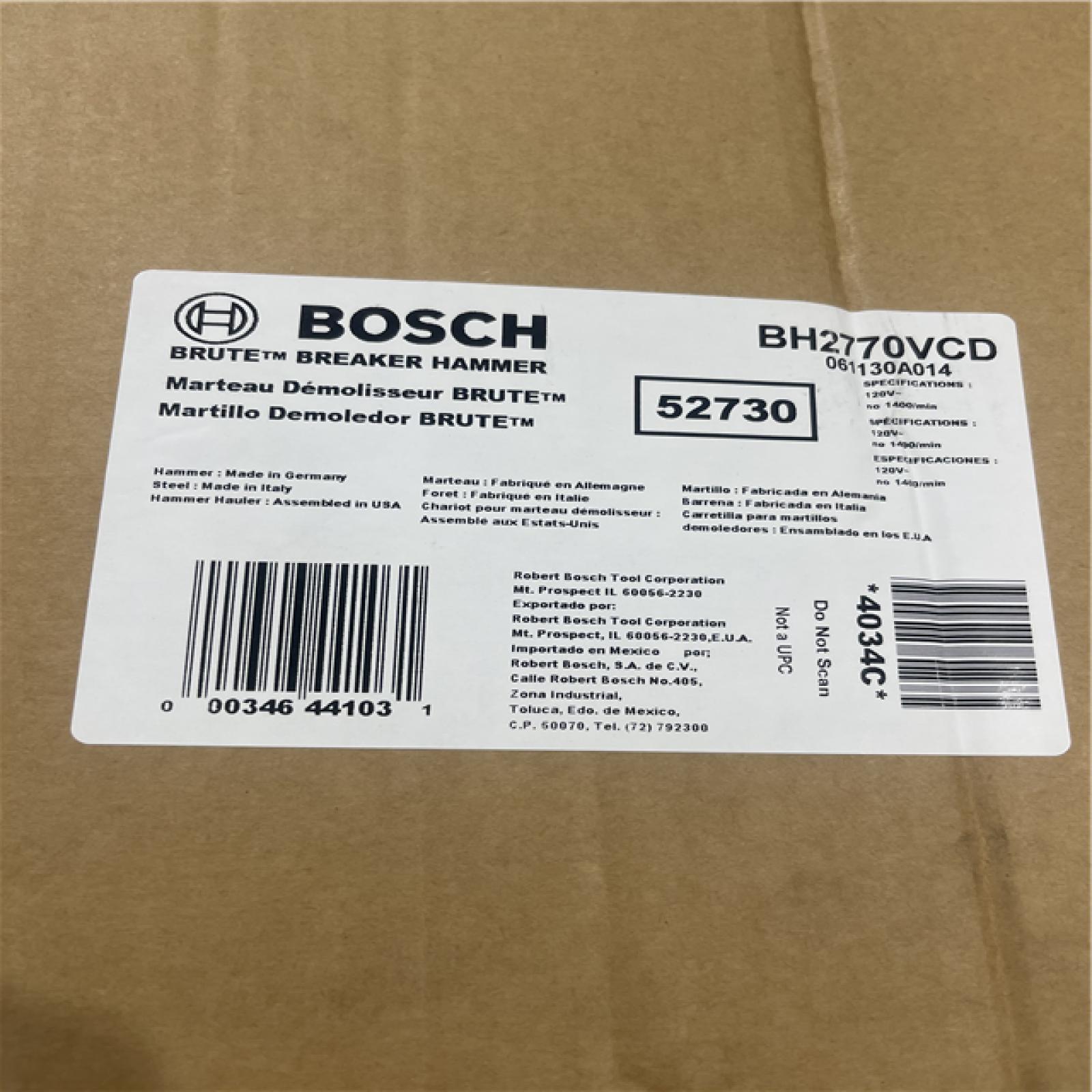 Pittston Location BOSCH Breaker Hammer Kit: Model BH2770VCD (One Pallet)